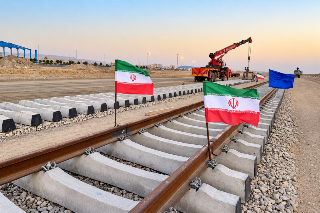 Sunset Railway Construction in Iran