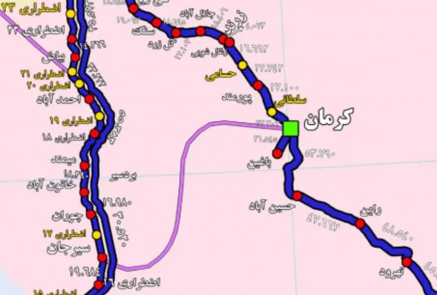 راه آهن سیرجان کرمان